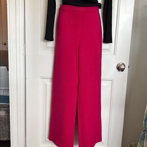 Women's St John Collection Parisian Pink Santana Knit Wide Leg Pants  Size 10